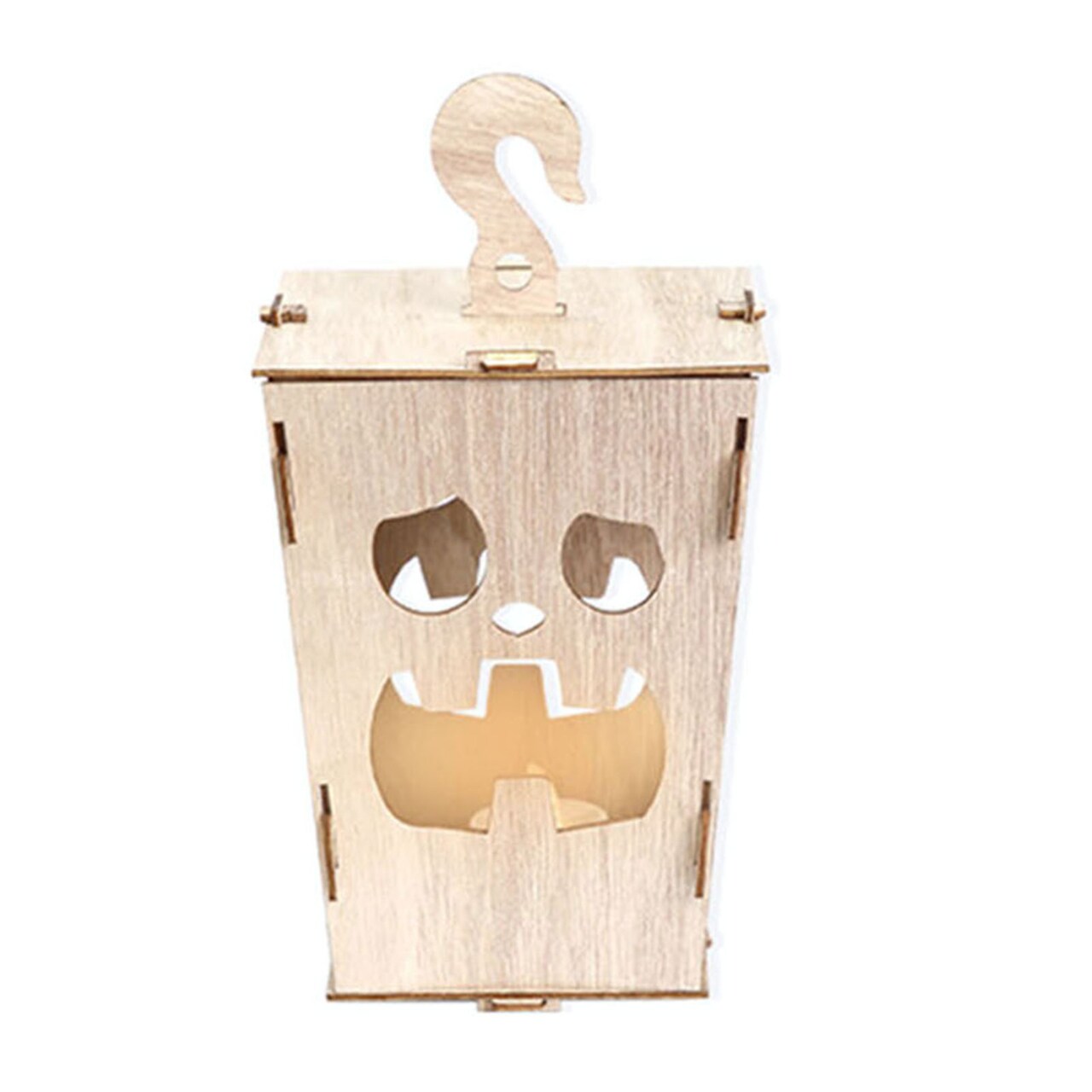 Halloween Wooden Lanterns Led Lights Battery Powered Hanging Lamp For Party Decor Handmade Lanterns With Playful Holiday